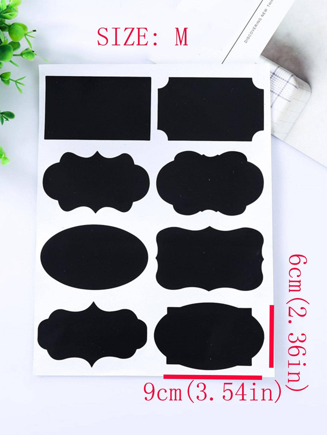 40pcs - Simple Black Letter Graphic Wall Sticker - Washable PVC Waterproof Food Sticker For Home