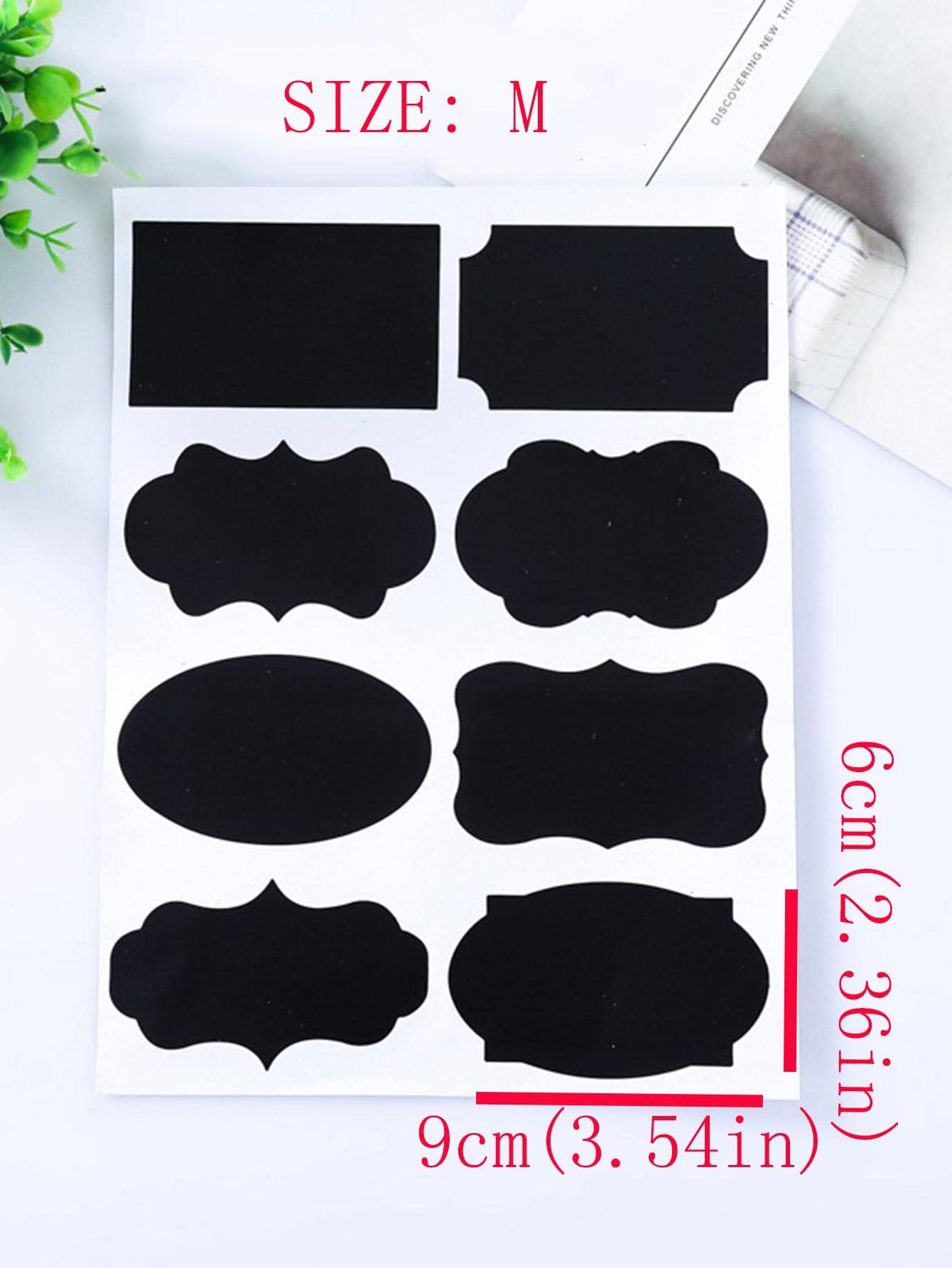 40pcs - Simple Black Letter Graphic Wall Sticker - Washable PVC Waterproof Food Sticker For Home