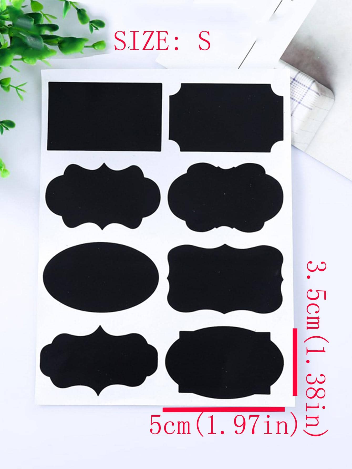 40pcs - Simple Black Letter Graphic Wall Sticker - Washable PVC Waterproof Food Sticker For Home