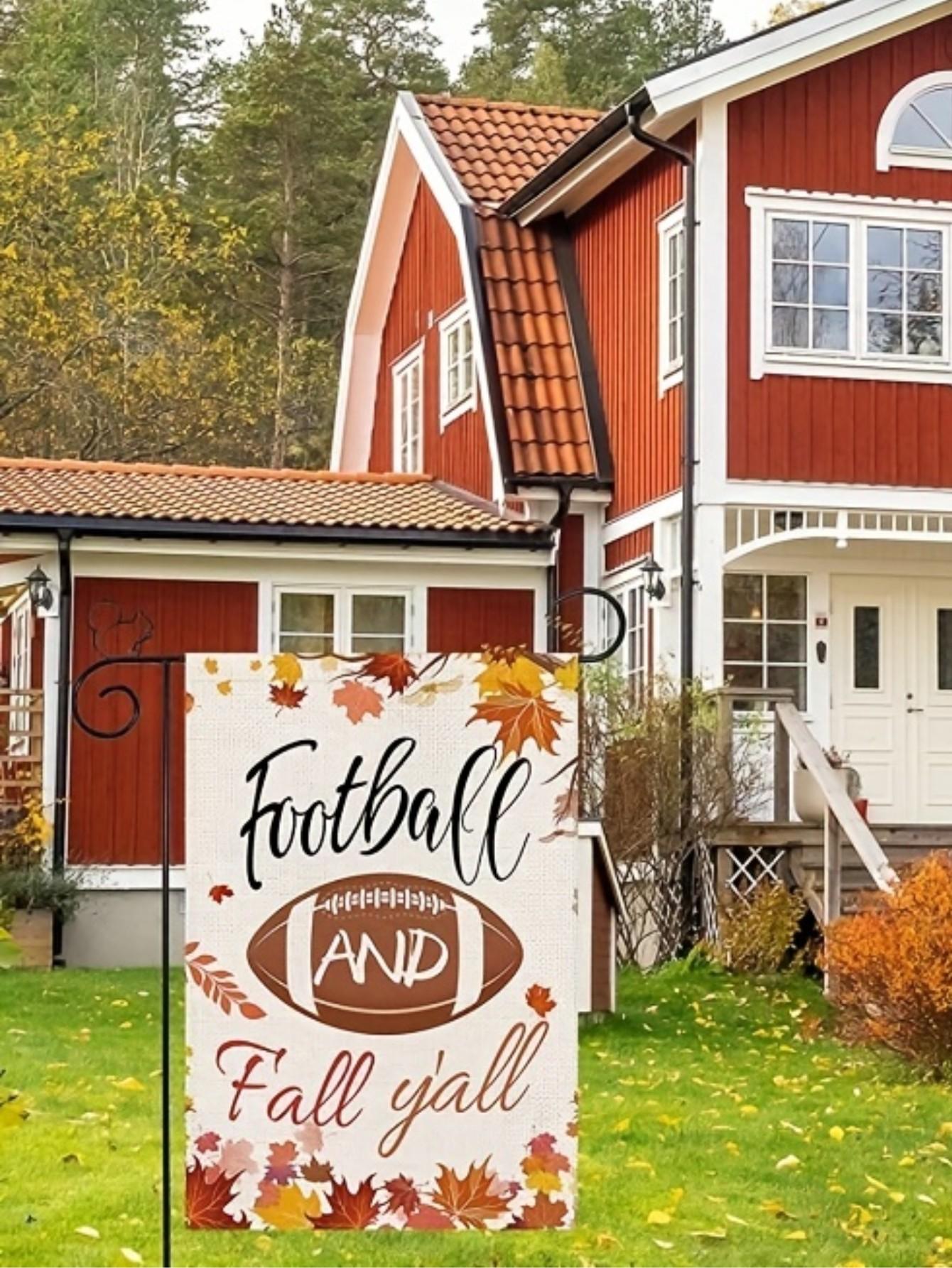 Football Maple Leaf Garden Flag For Fall Season