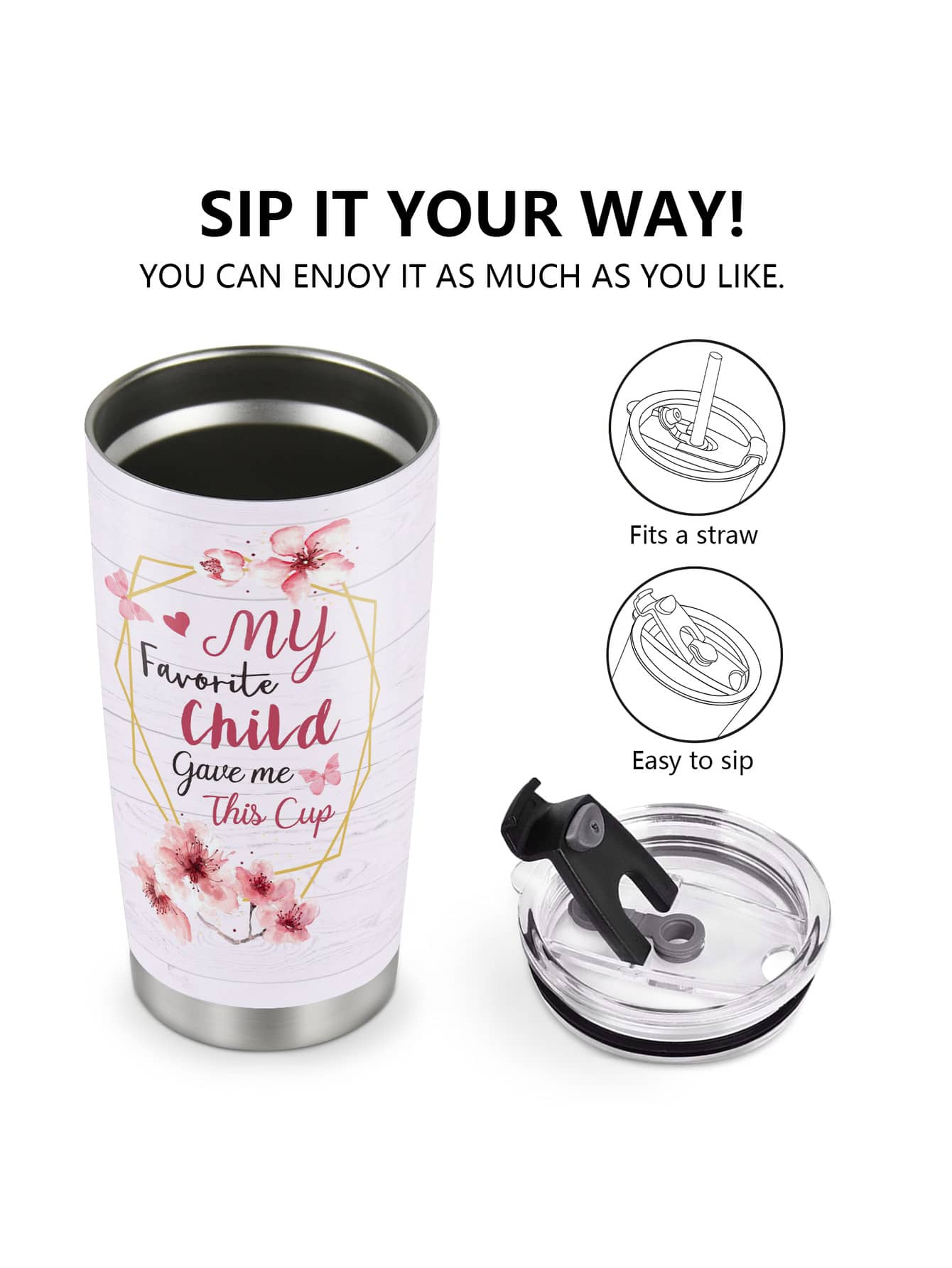 For Mom From Favorite Child - Stainless Steel Tumbler 20oz Gift