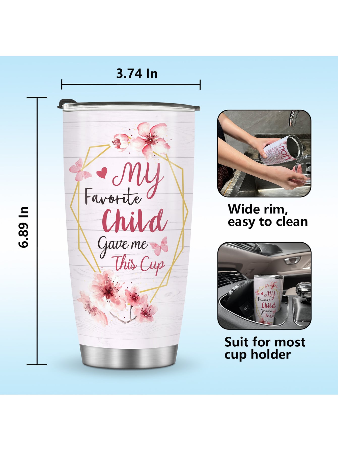 For Mom From Favorite Child - Stainless Steel Tumbler 20oz Gift