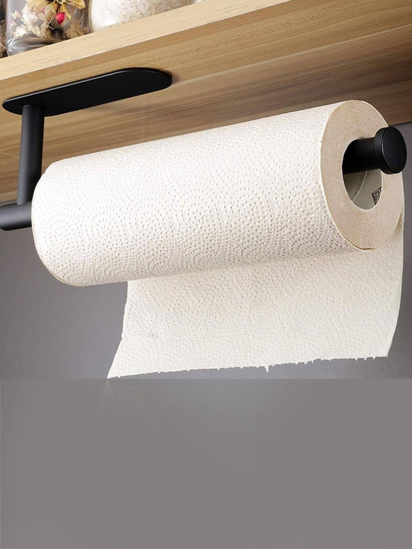 No Punching Required Silver Stainless Steel Cling Film And Kitchen Paper Towel Holder