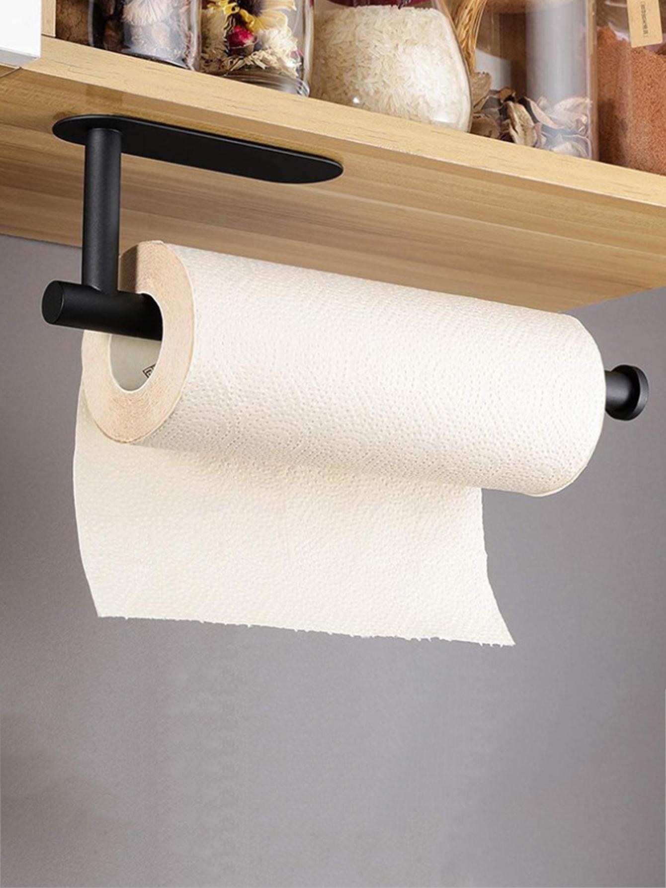 No Punching Required Silver Stainless Steel Cling Film And Kitchen Paper Towel Holder