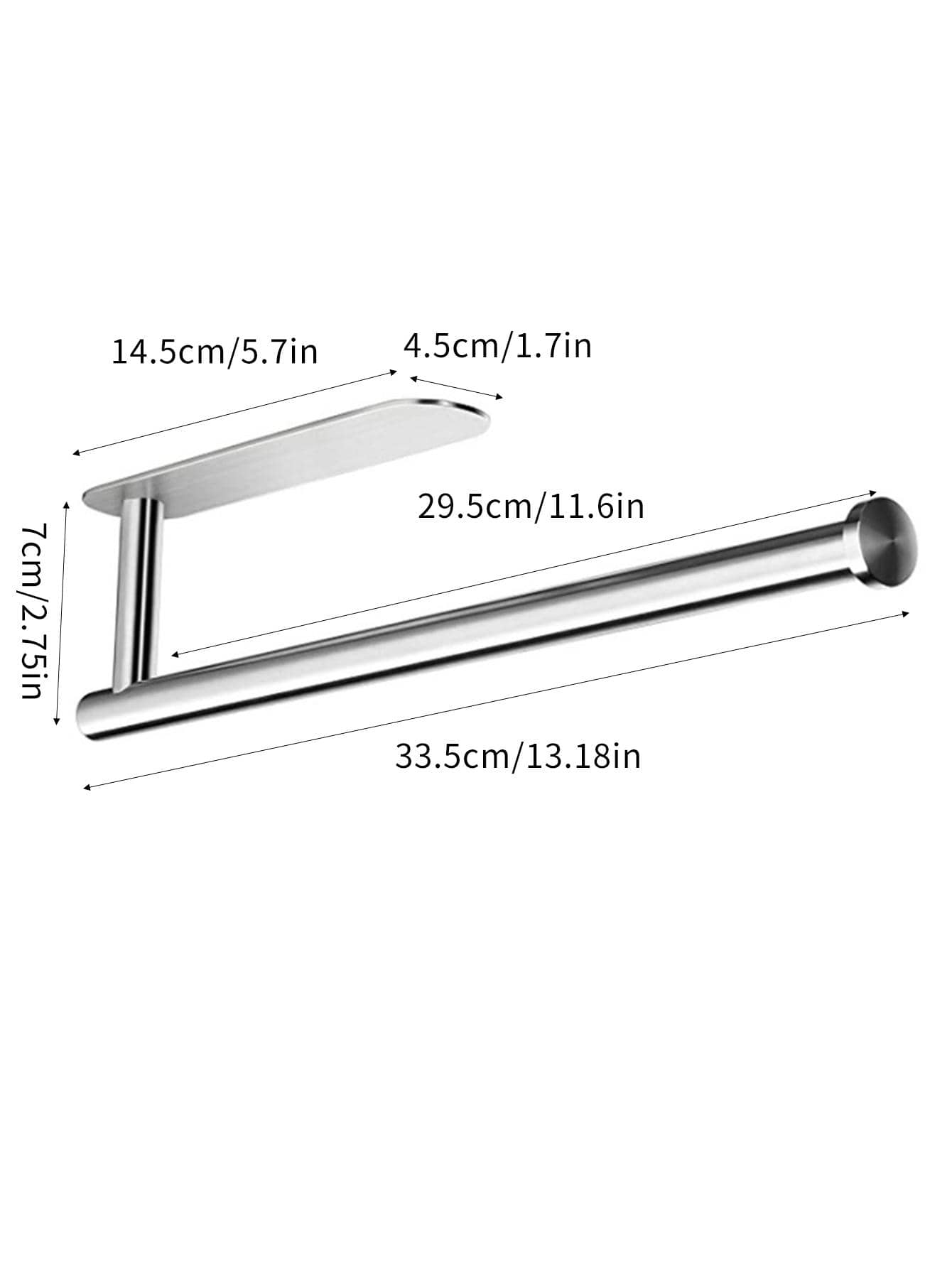 No Punching Required Silver Stainless Steel Cling Film And Kitchen Paper Towel Holder