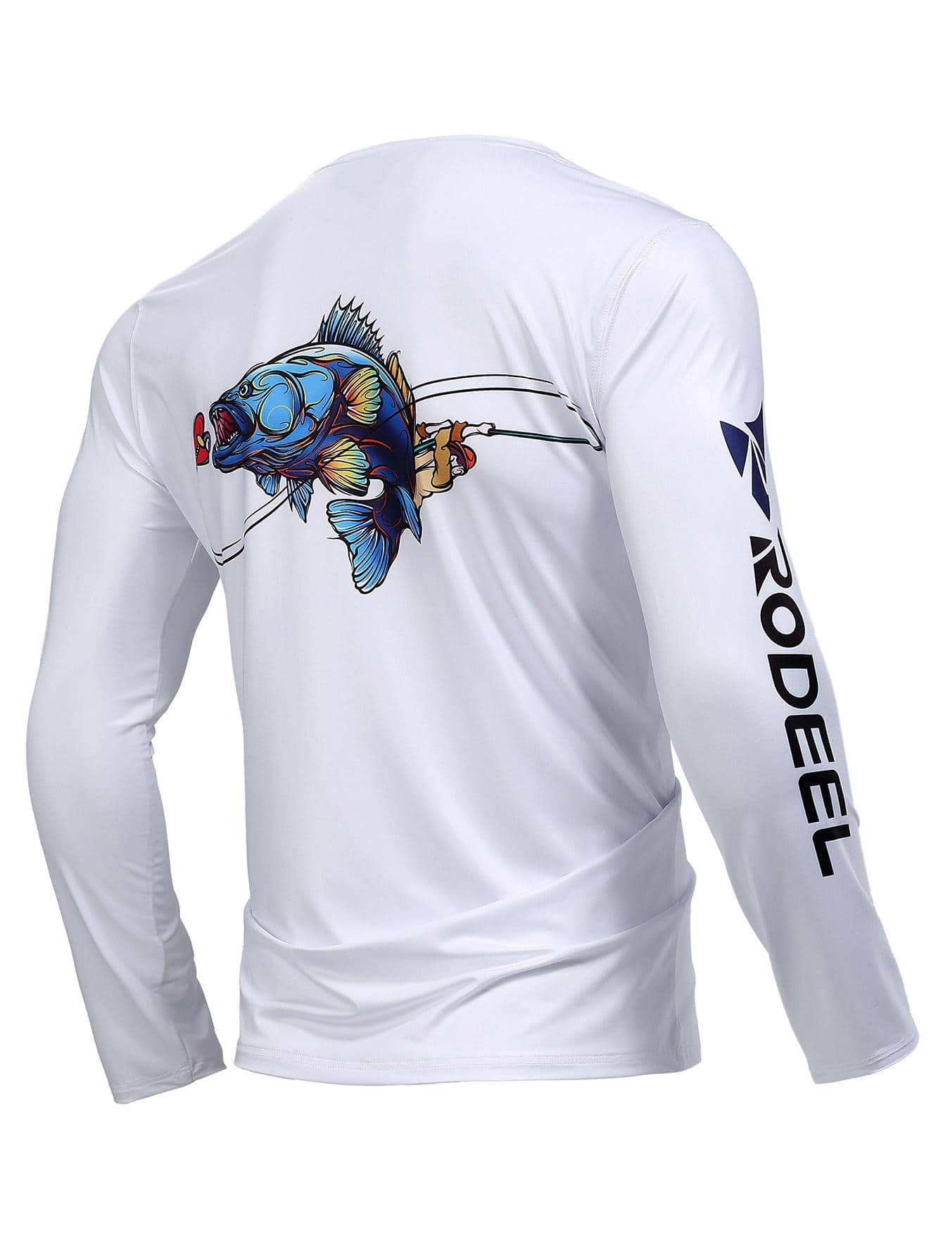 Rodeel Sea Bass Premium Fishing Shirt with +50 UPF Sun Protection Breathable Long Sleeve Shirt for Men (not custom made)