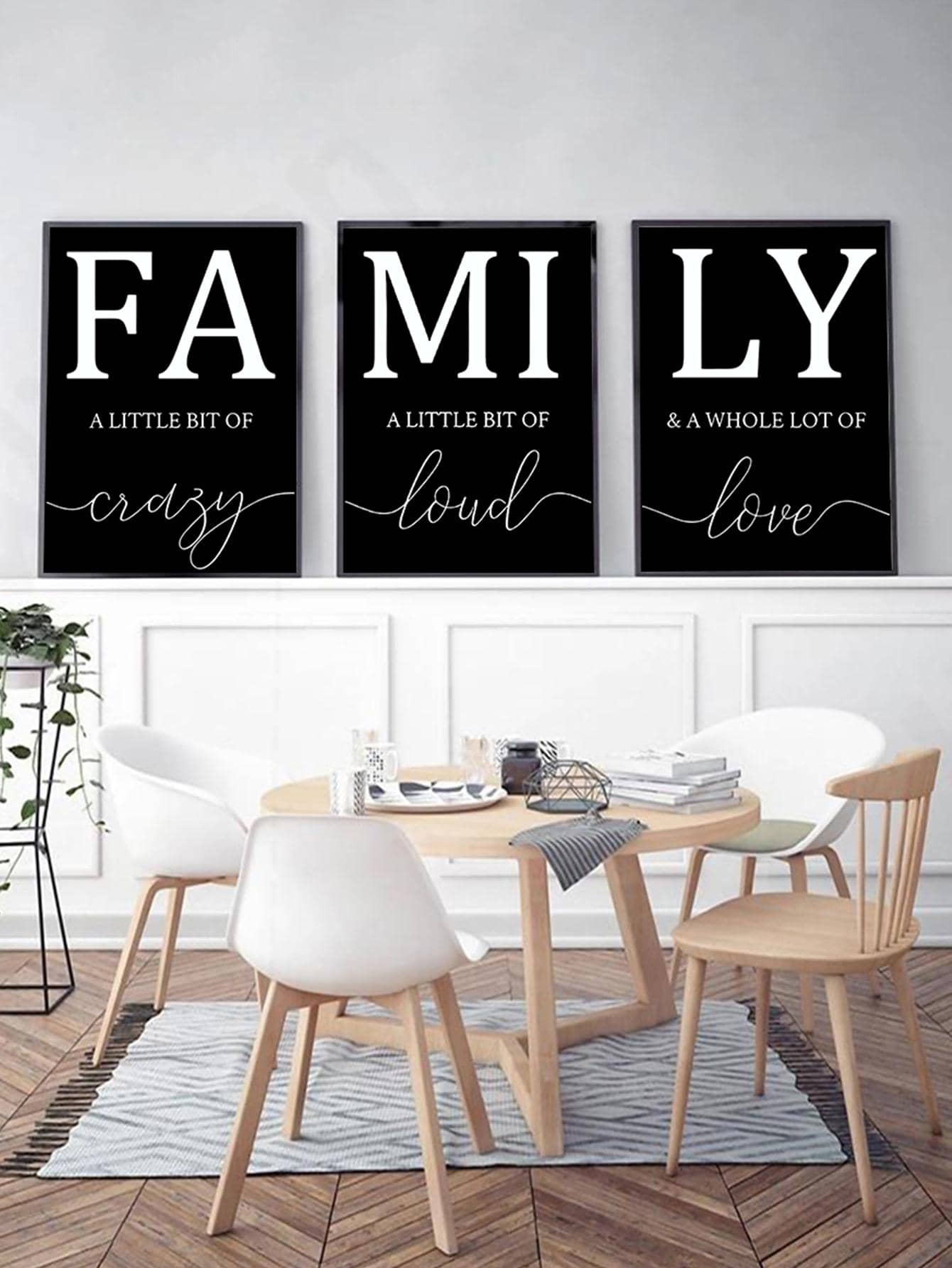 3 Pcs Nordic Style Family Love Wall Art Poster - Canvas Print - 3 Sizes No Frame