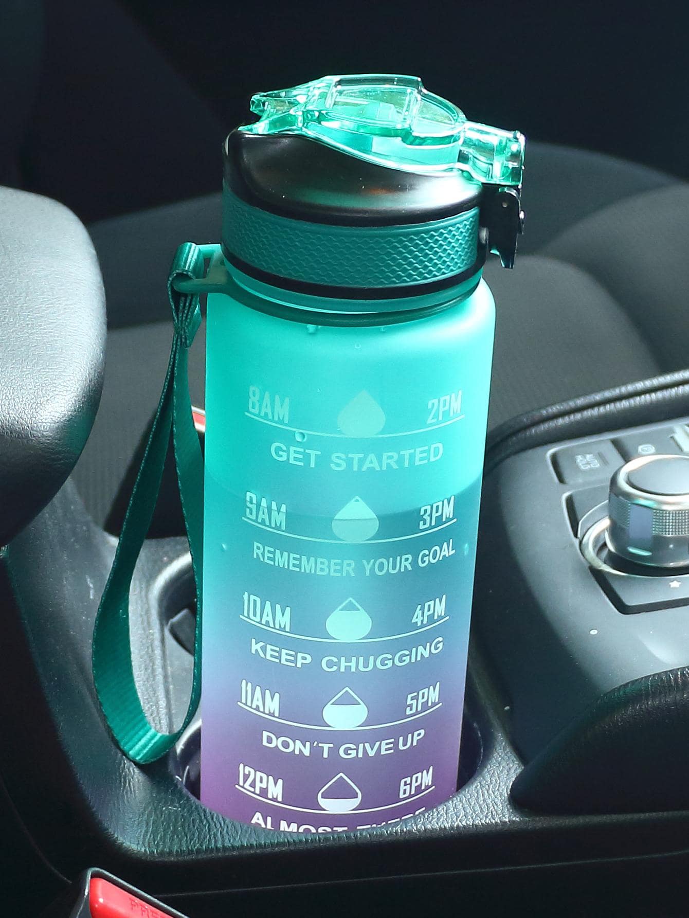 1pc Water Bottle, Modern Plastic Portable Drinking Bottle For Outdoor - Daily Water Intake Print