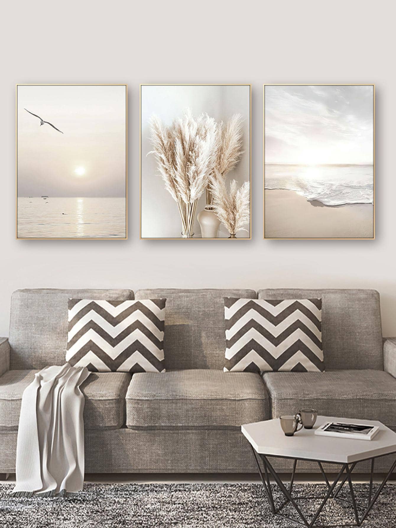 3pcs Scenery Print Unframed Painting