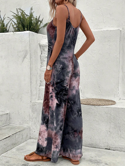 LUNE Tie Dye Wide Leg Cami Jumpsuit