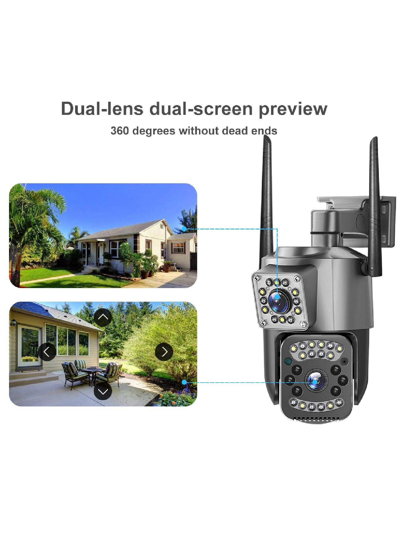 Reletech 1pc 4K PTZ Security Camera Outdoor Surveillance System  -  Waterproof, Two way audio