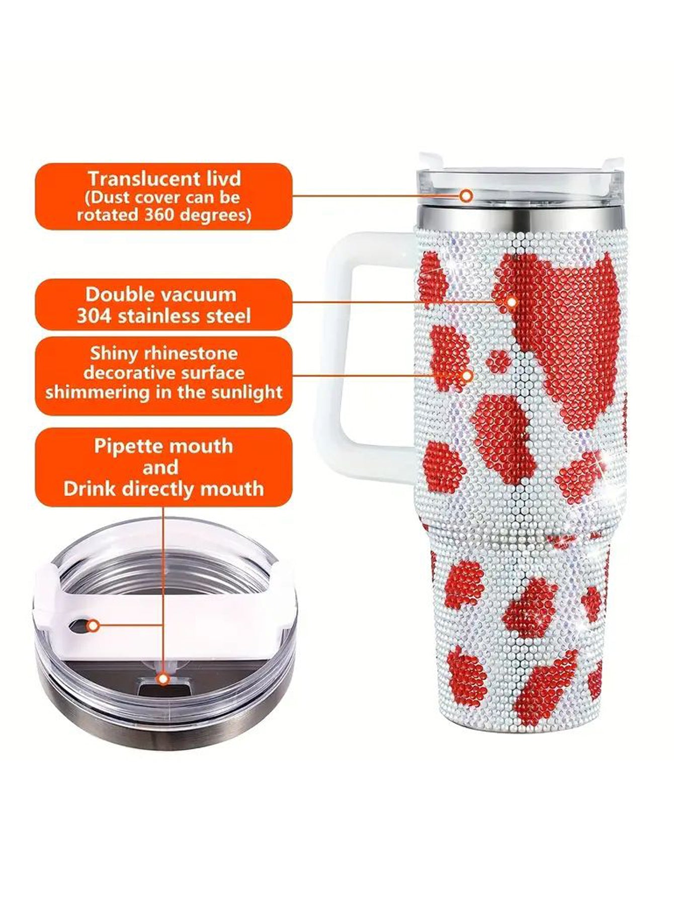 Rhinestone Cow Print 40oz Tumbler