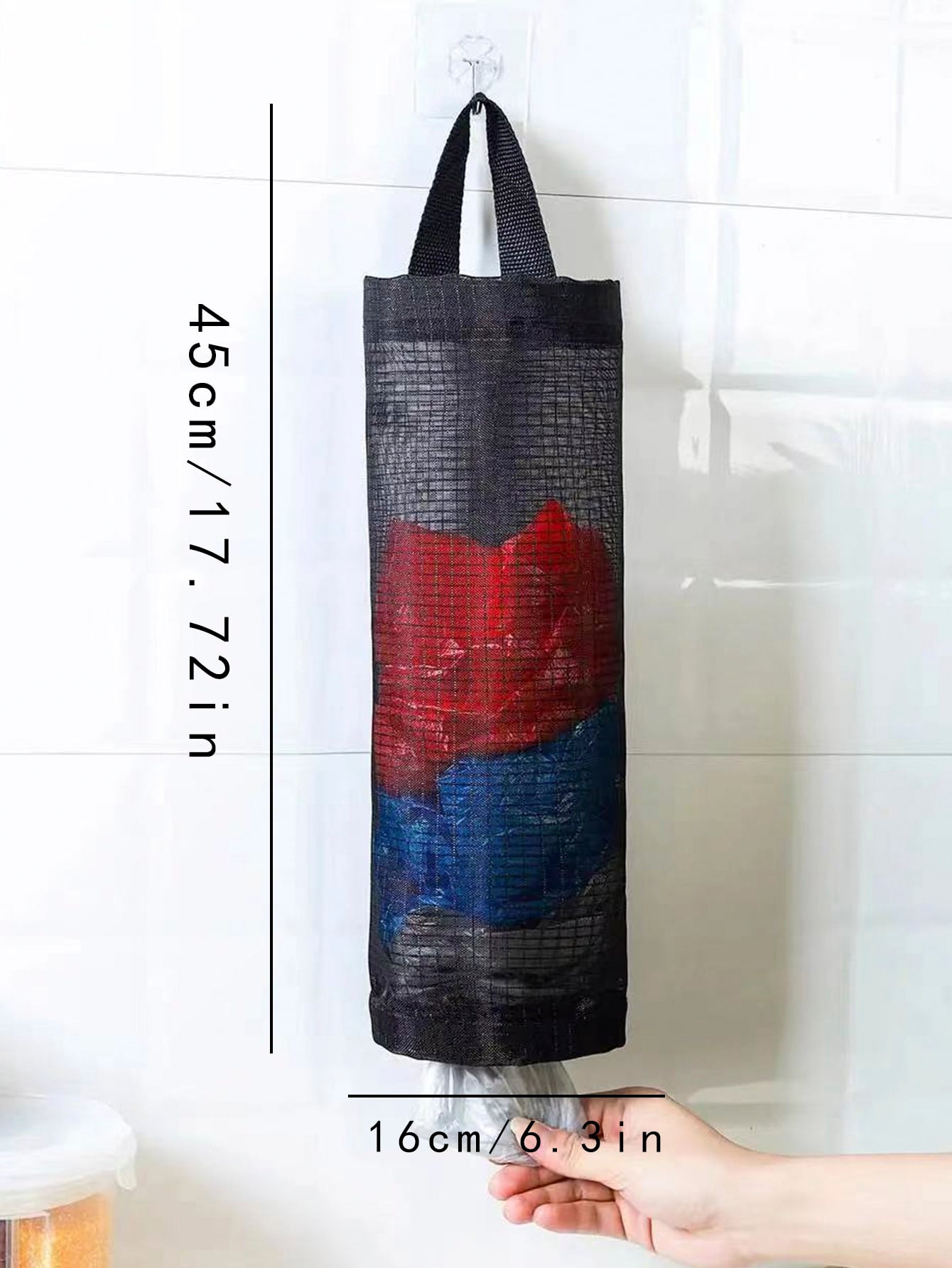 1pc Hanging Garbage Bag Organizer