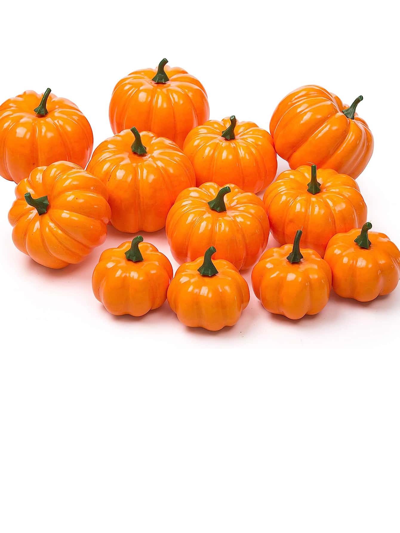 6 Pcs Mixed Assorted Sizes Artificial Pumpkins