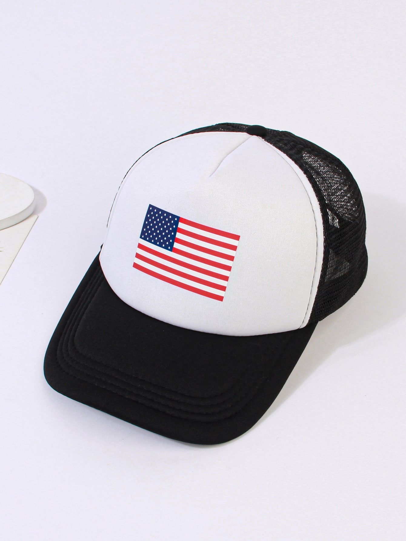 American Flag Embroidered Baseball Cap (with hole for bun / hair / ponytail)