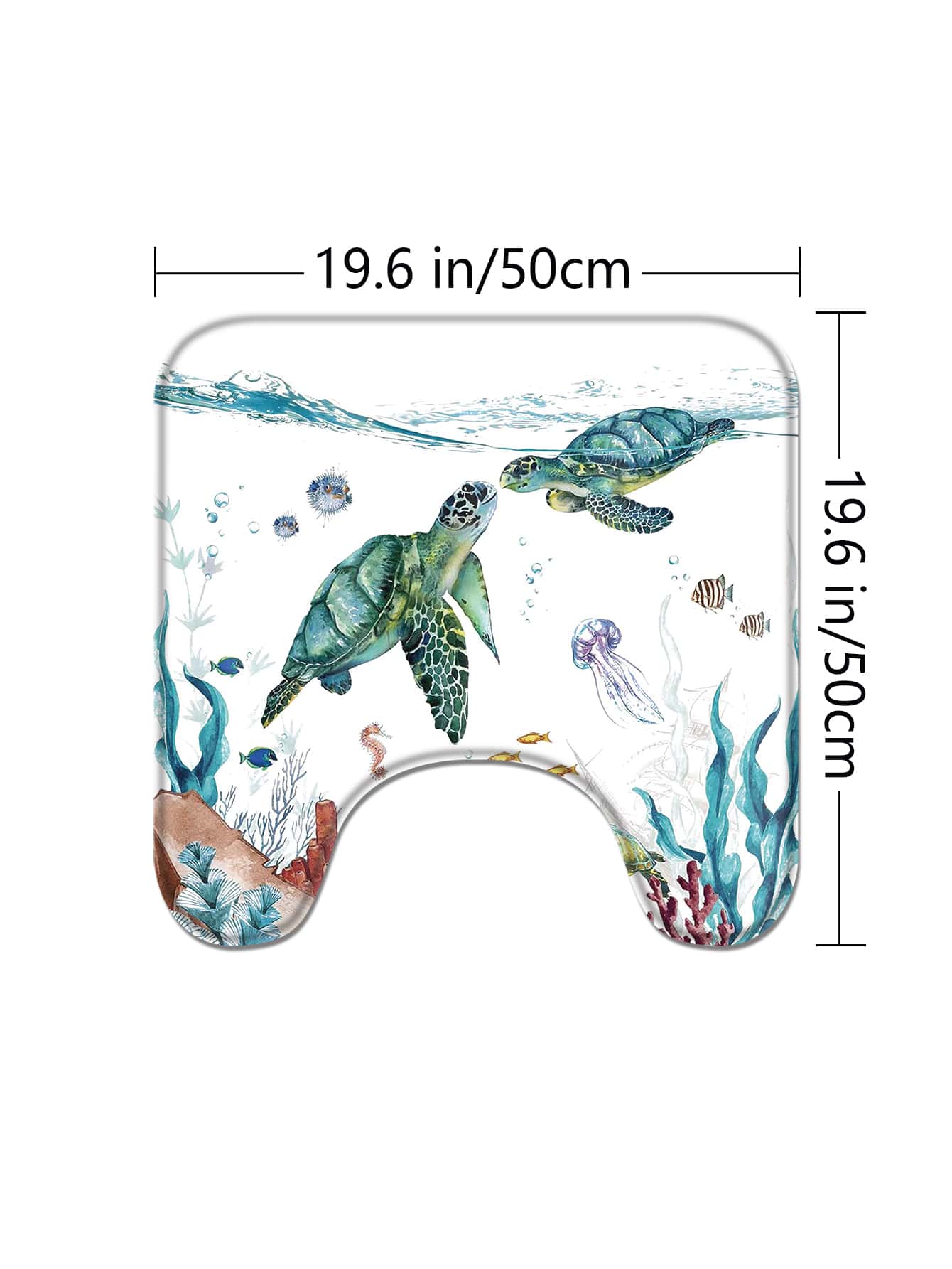 1pc Turtle Patterned Polyester Waterproof Thermal Insulated Shower Curtain Or 1 3cm Thick Anti slip Bathroom Mat