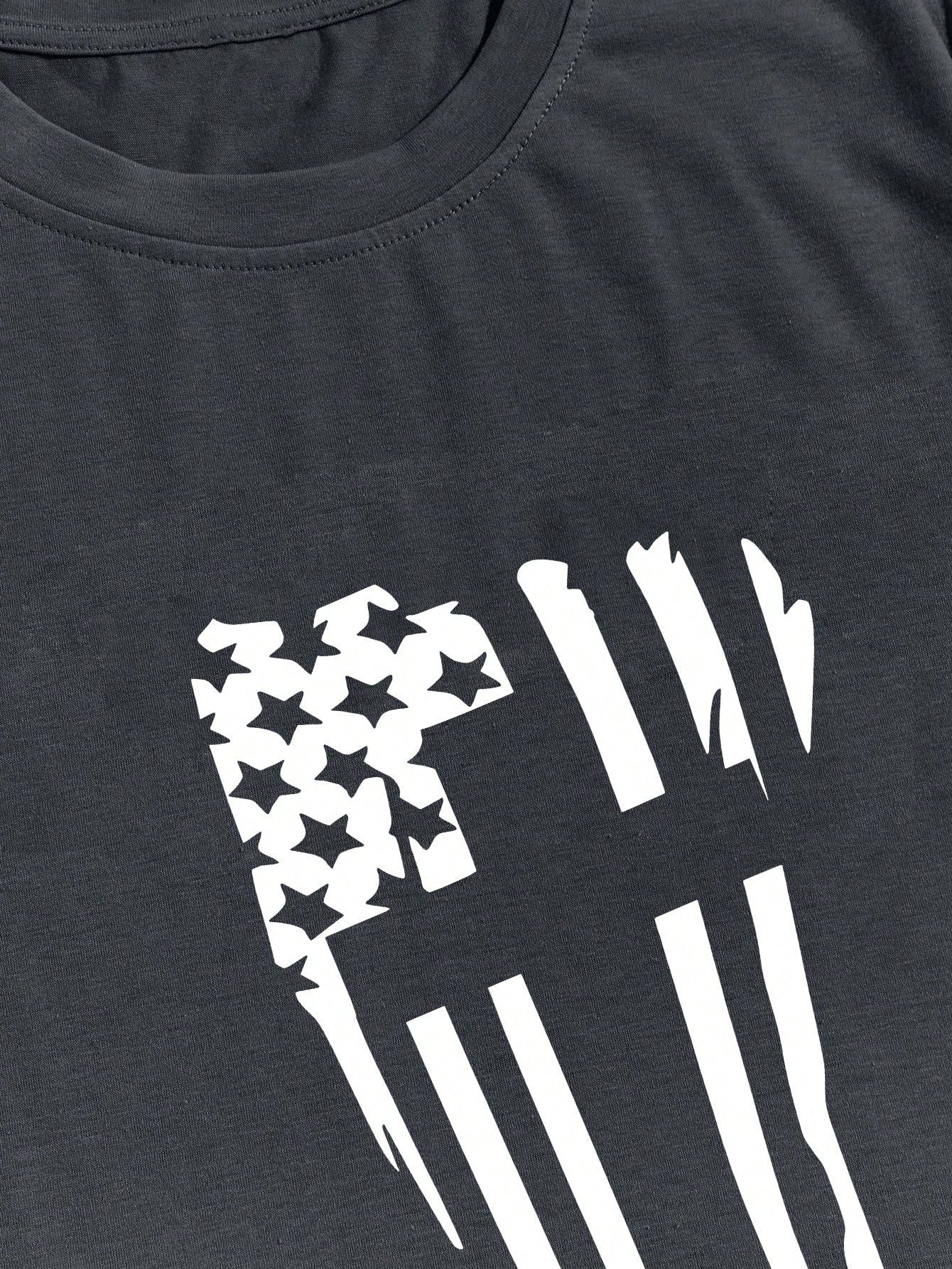 Mens American Flag Print Tee