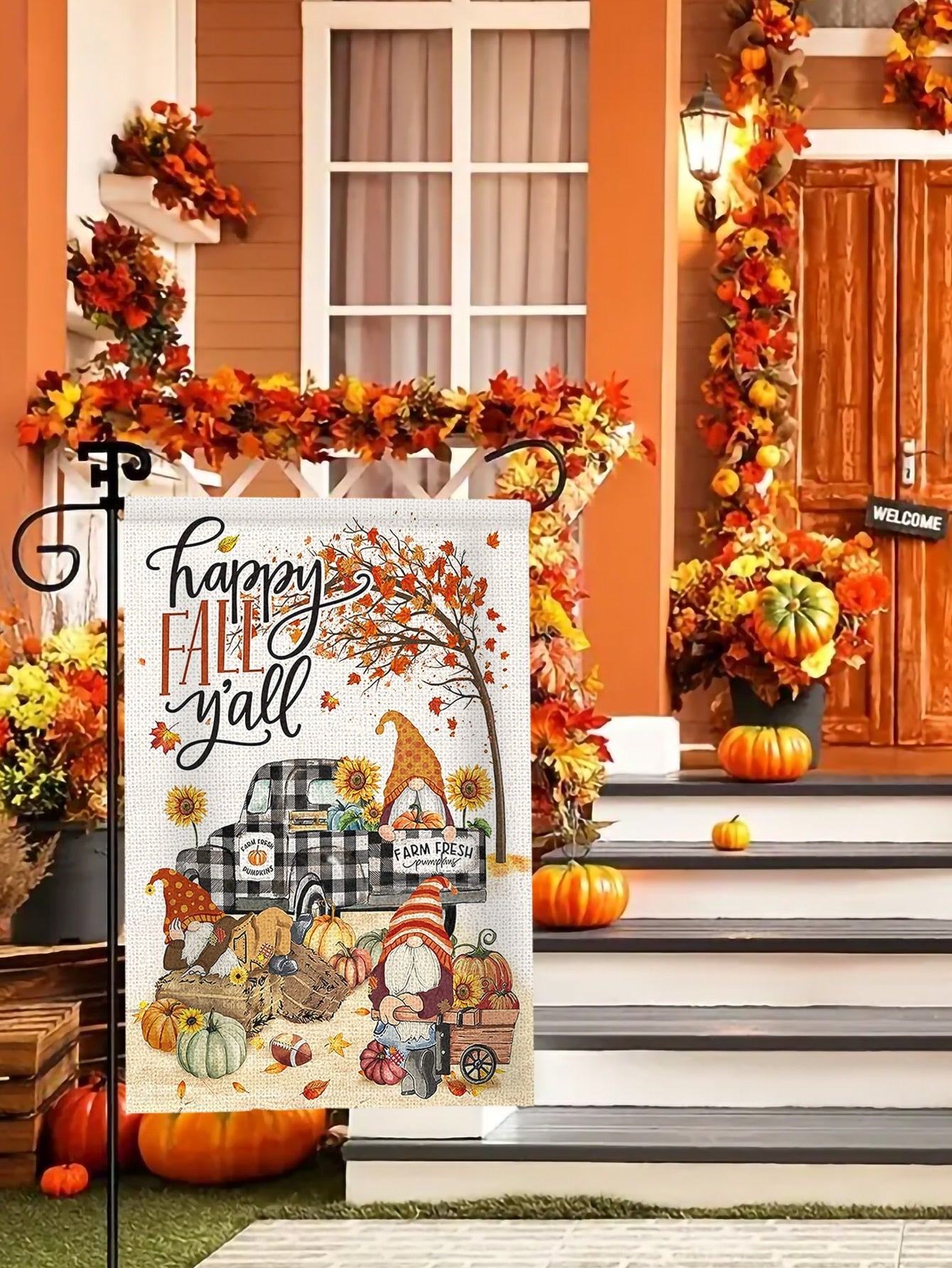 Fall Harvest Garden Flag 12in 18in 30cm 45cm (1 pc)