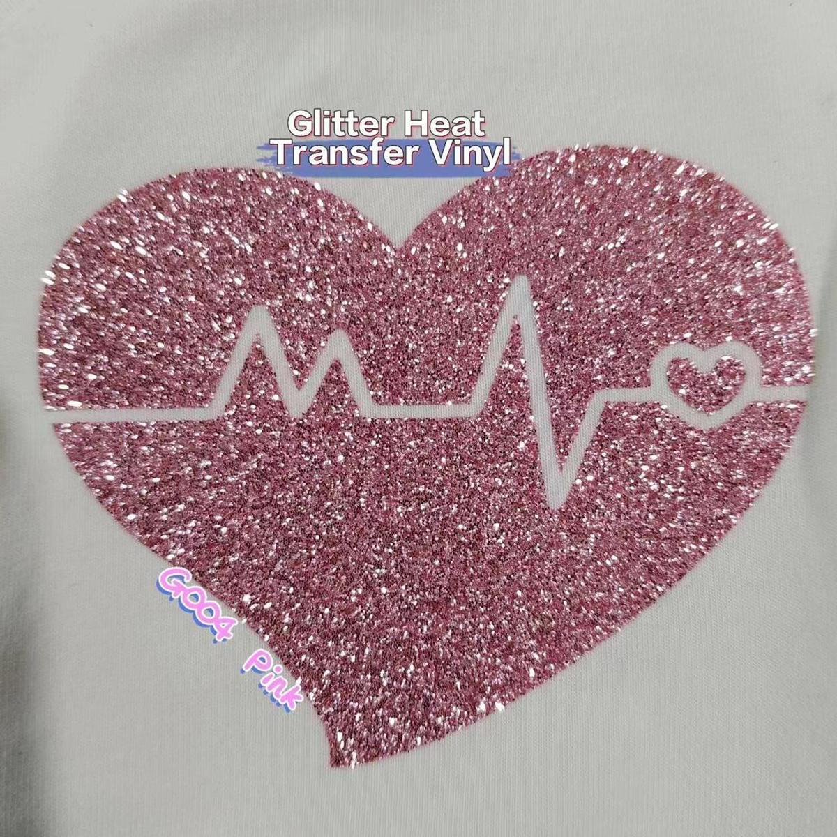 Glitter Heat Transfer Vinyl HTV Film DIY Custom Clothing