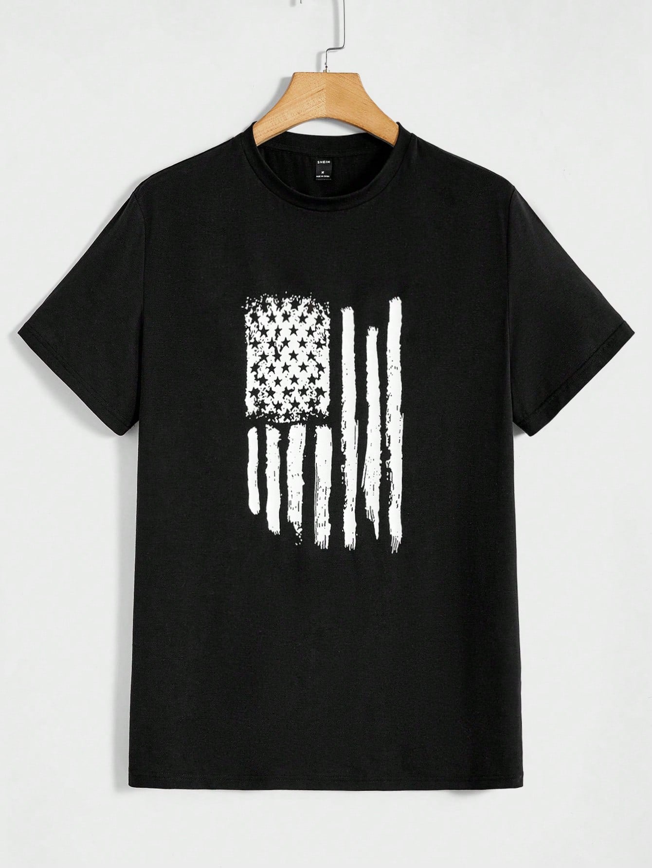 Men American Flag Print Tee