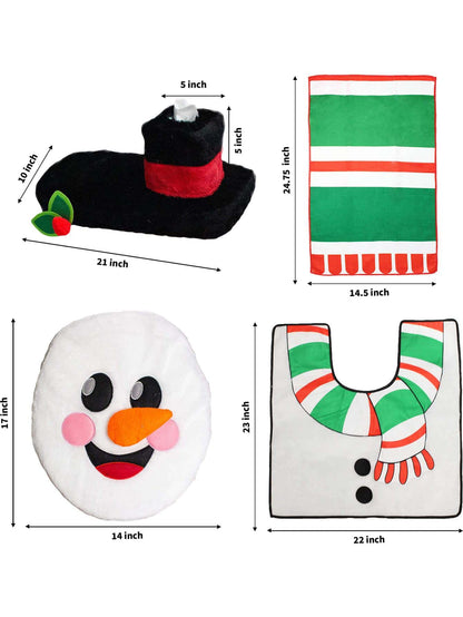 JOYIN 5 Pieces Christmas Theme Bathroom Decoration Set