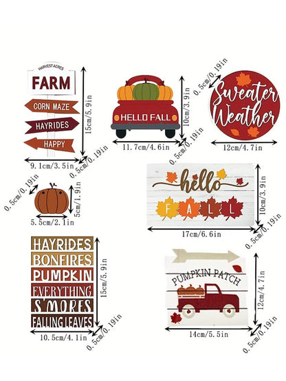 7pcs Thanksgiving / Fall Decoration Set - Rustic Farmhouse Decor