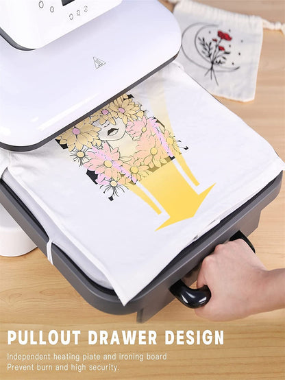 HTVRONT Automatic Heat Press High Pressure Machine 38 X 38cm Sublimation T-shirt Print with 58pcs Tools and Accessories kit