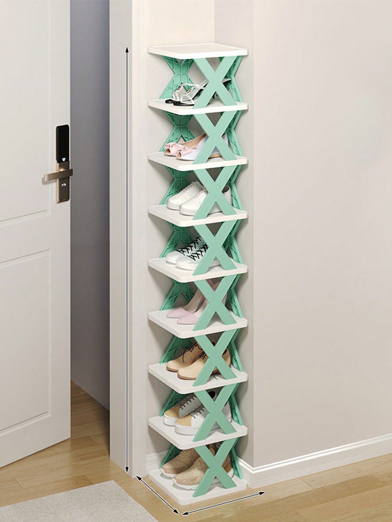 1pc Foldable Shoe Organizer With 2 Tiers