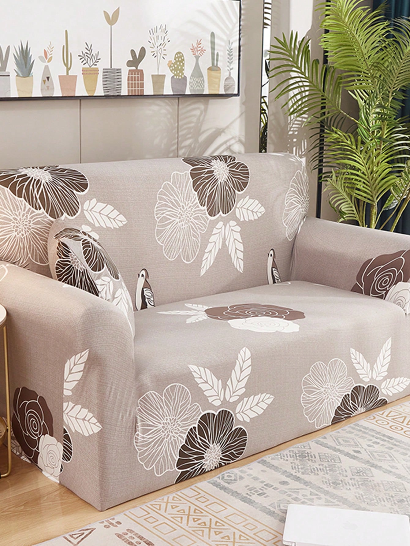 1pc Stretchy Fabric Decorative Sofa Cover - Universal