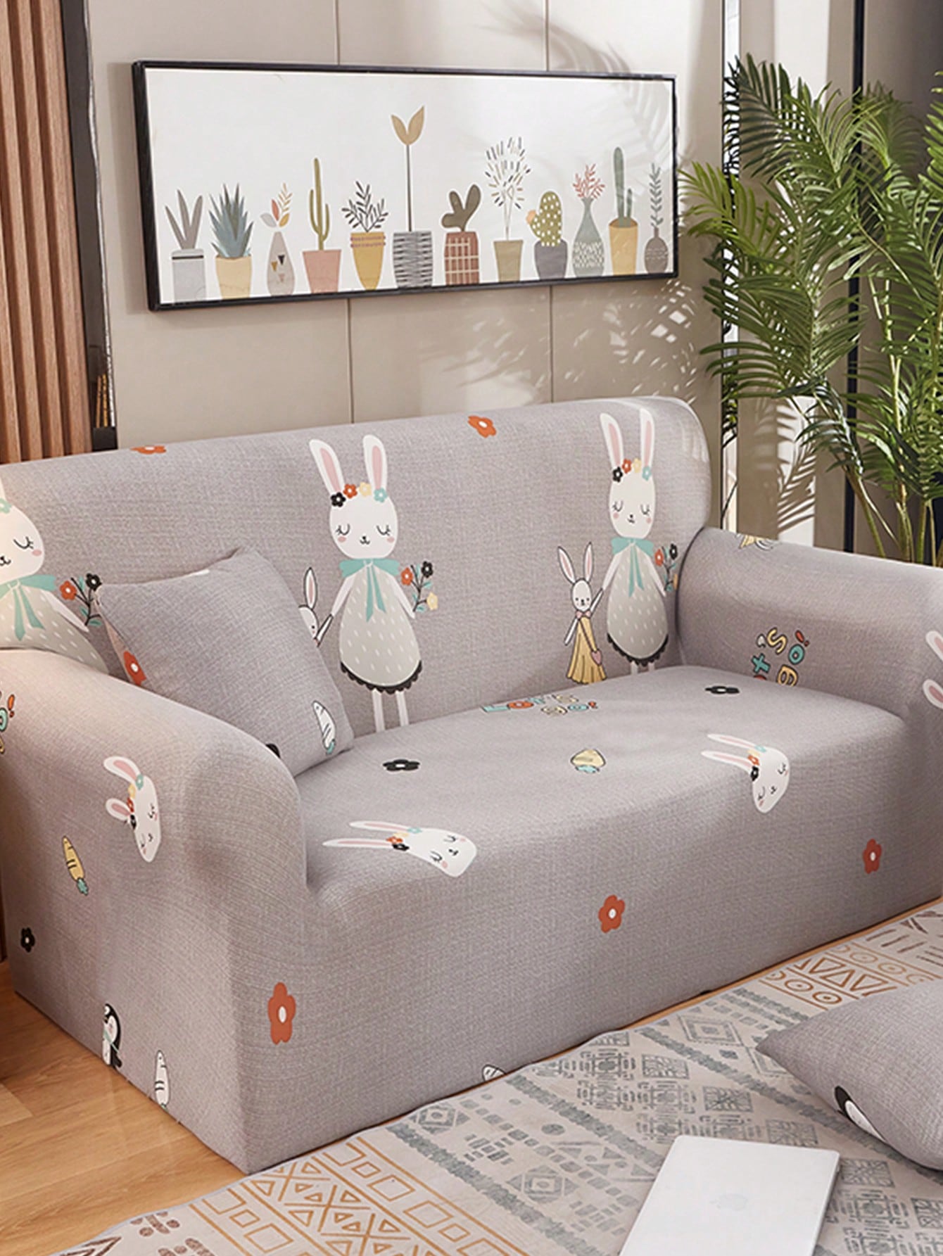 1pc Stretchy Fabric Decorative Sofa Cover - Universal