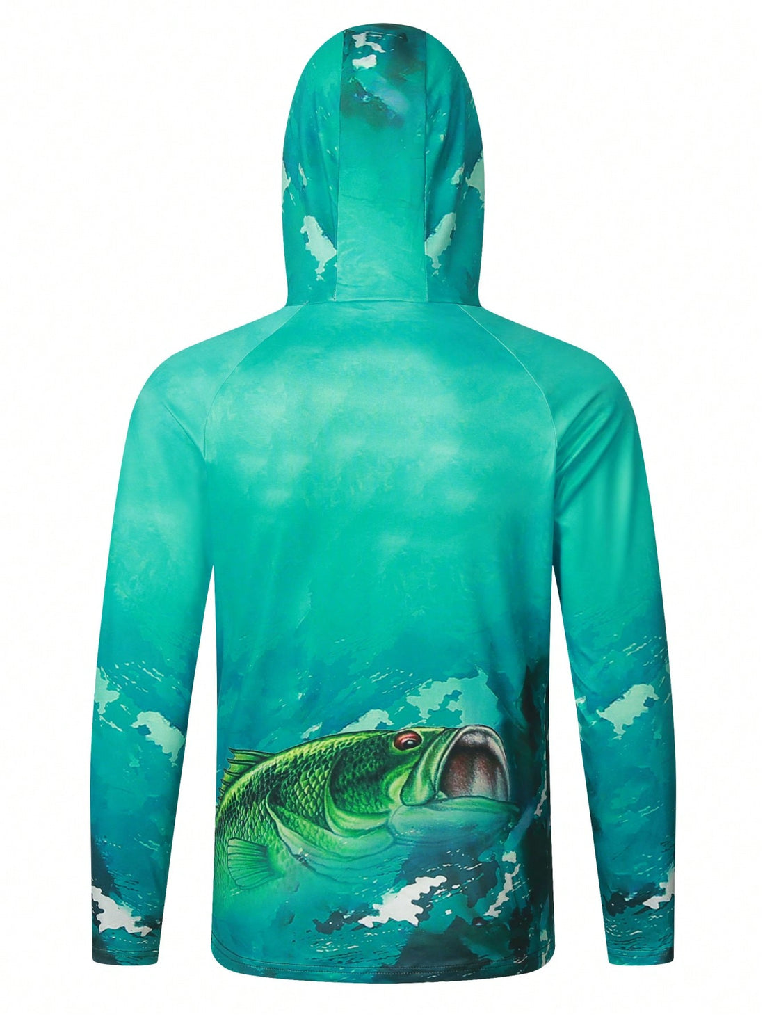 1pc Printed Fishing Jacket With Detachable Face Mask And Hat For Men (not custom made)