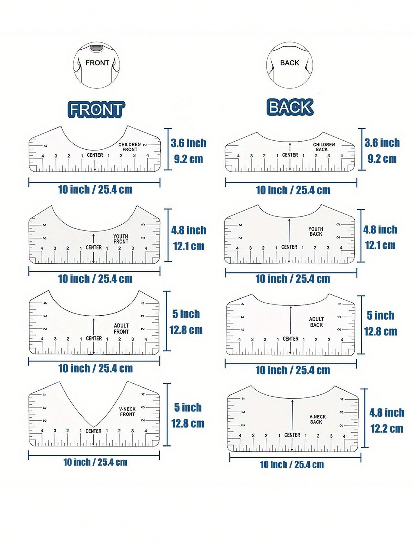 8Pcs/Set T-shirt Ruler Guide Vinyl Alignment Tool, T Shirt Centering Alignment Ruler, DIY Sewing Accessories, T-shirt Ruler Guide For Vinyl Alignment, Craft Sewing Supplies Accessories Tools For Heat Press HTV Heat Transfer Vinyl
