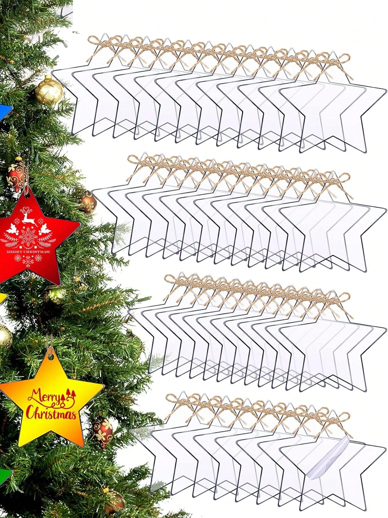 5/10pcs Blank Acrylic Christmas Ornaments, 2.95in 2023, Transparent Unfinished Round Acrylic Christmas Decorations For the Diy&