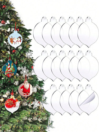 5/10pcs Blank Acrylic Christmas Ornaments, 2.95in 2023, Transparent Unfinished Round Acrylic Christmas Decorations For the Diy&